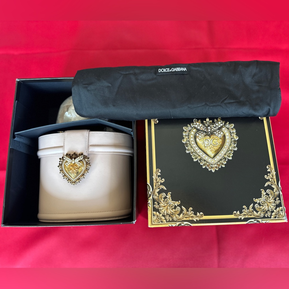 Dolce & Gabbana Ivory with Gold Accent Devotion Top Bag